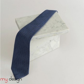 Bamboo indigo silk tie